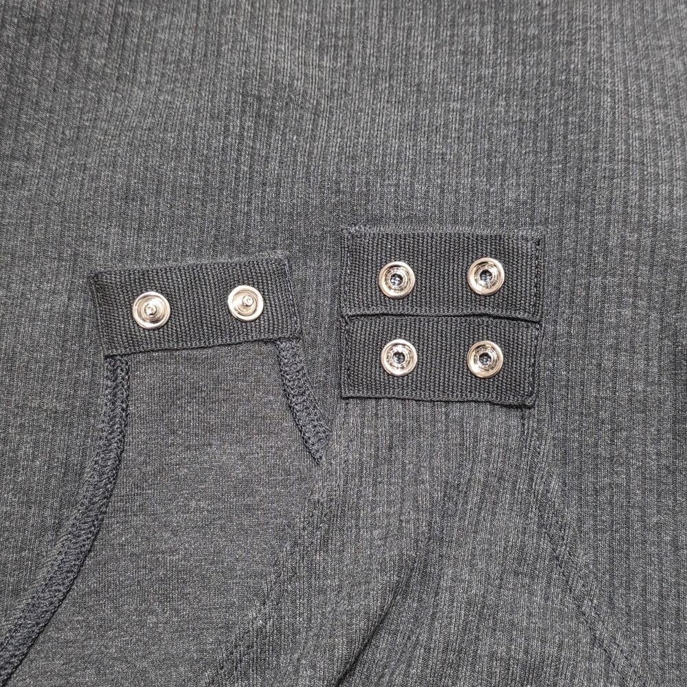 NWT Old Navy Long Sleeve Rib-Knit Bodysuit Square Neck, Dark Gray, Medium - Picture 4 of 6